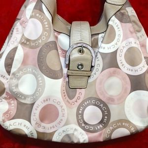 Coach No M1120-F18440 Large Snaphead Sateen Hobo Shoulder Bag Purse.